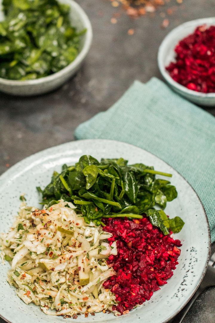 Shredded Napa Cabbage with Beetroot Chutney