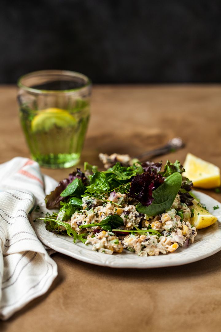 Smashed Chickpea & Sweetcorn Salad